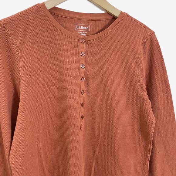 L.L. Bean Waffle-Knit Henley Top - Picture 2 of 11